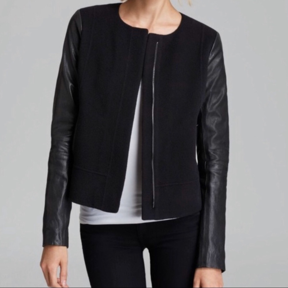 Vince wool/leather jacket - Picture 1 of 8
